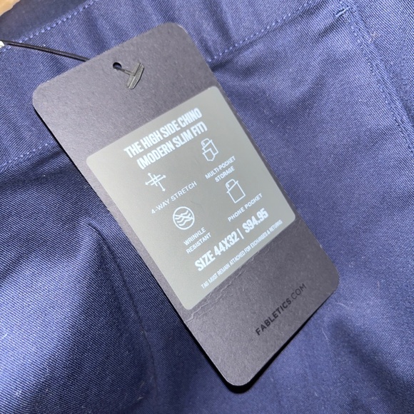 Fabletics The High Side Chino (Modern Slim Fit) 44x32 NWT — Dark Blue - Picture 4 of 5